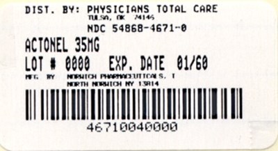 Actonel package label 35mg.jpg PRINCIPAL DISPLAY PANEL - 35 mg - Actonel package label 35mg